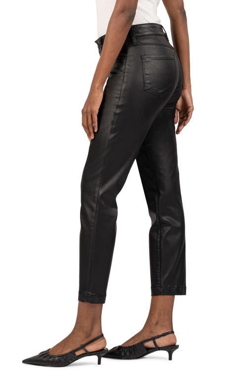 Shop Kut From The Kloth Reese Coated Ankle Slim Straight Leg Jeans In Black