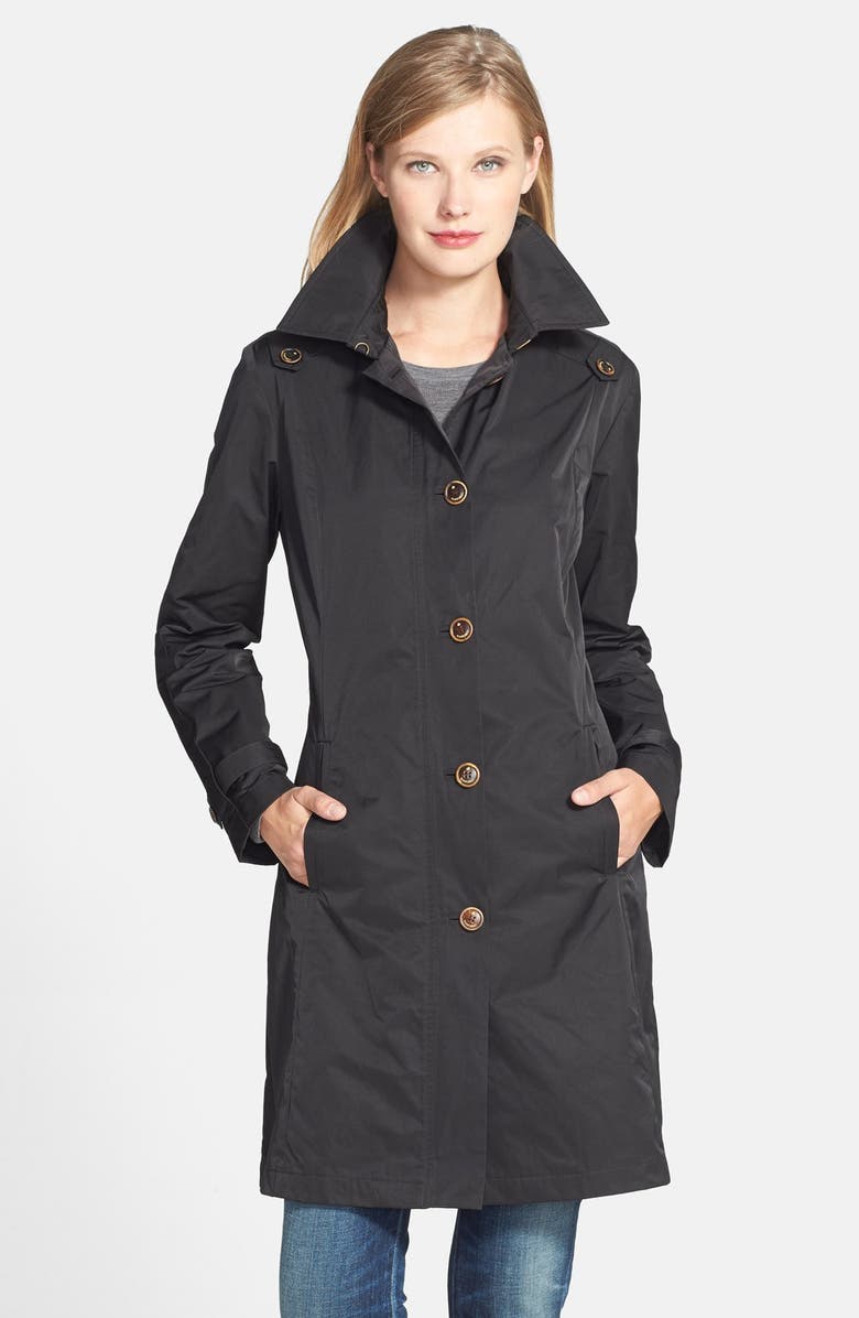 RAINFOREST Single Breasted Raincoat with Removable Hood | Nordstrom