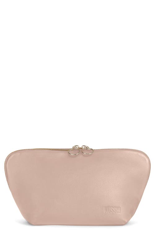 KUSSHI Signature Leather Makeup Bag in Blush Pink