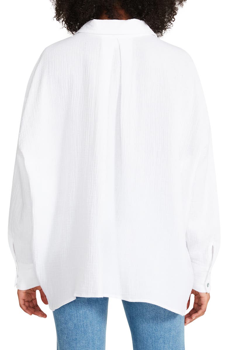 Steve Madden Blanca Oversize Cotton Gauze Button-Up Shirt | Nordstrom