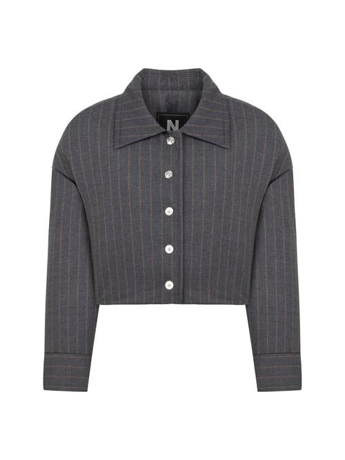 NOCTURNE NOCTURNE STRIPED PADDED SHOULDER JACKET