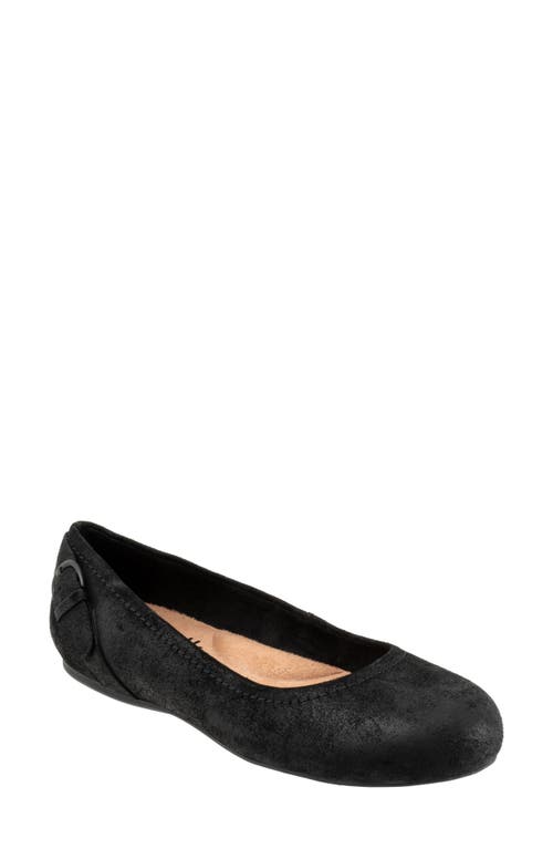 Shop Softwalk ® Sydney Flat In Black Suede