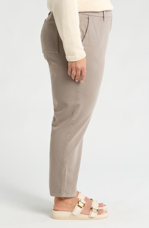 Shop Eileen Fisher Ankle Taper Leg Organic Cotton Pants In Reed