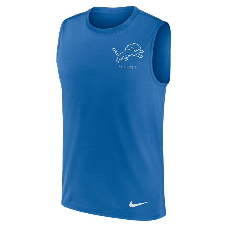 Shop Nike Blue Detroit Lions Muscle Tank Top