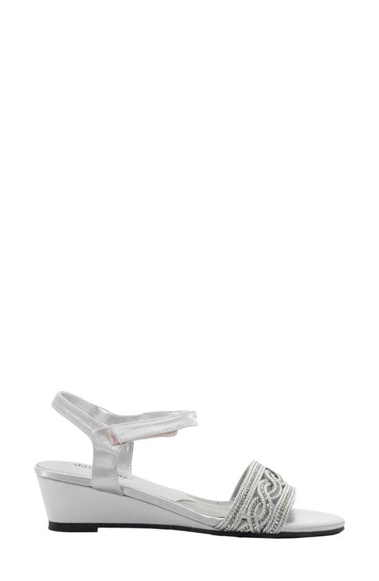 David Tate Indigo Wedge Sandal In Silver