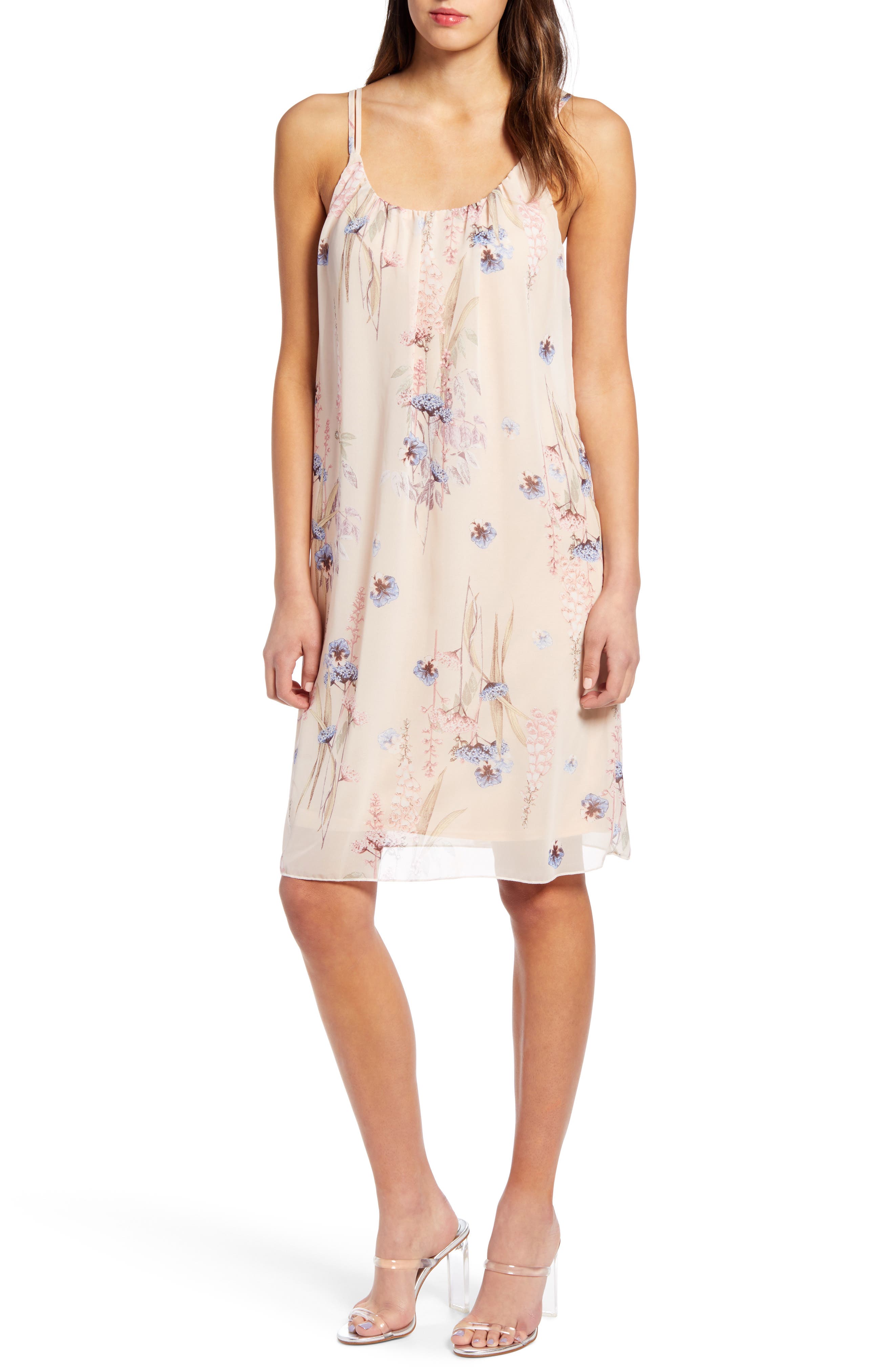 Leith Floral Print Shift Dress, Pink
