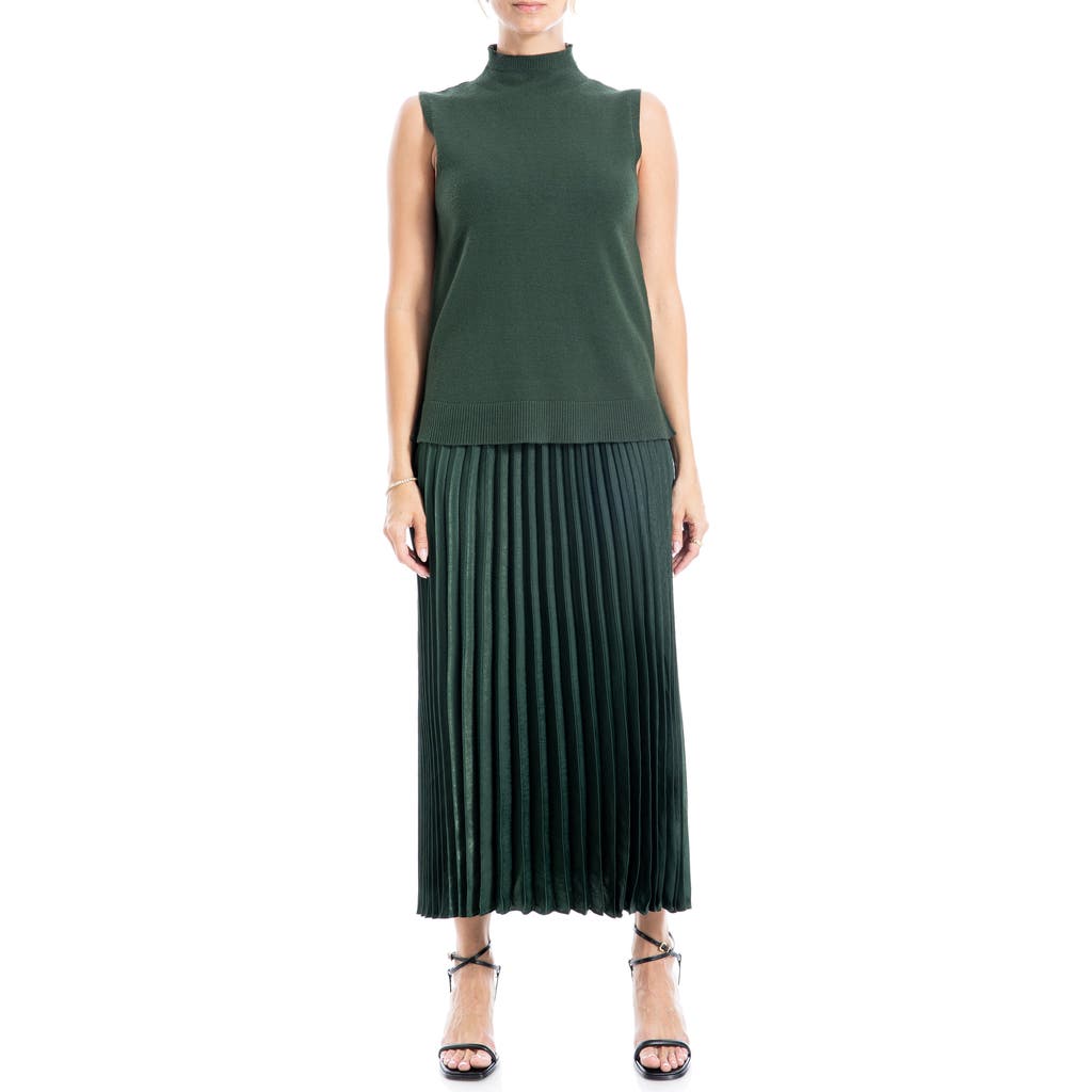 Max Studio 2pc Top And Skirt In Hunter Green