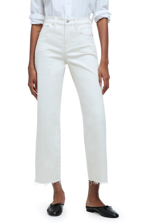 Madewell The Perfect Vintage Raw Hem High Waist Crop Wide Leg Jeans Canvas at Nordstrom,