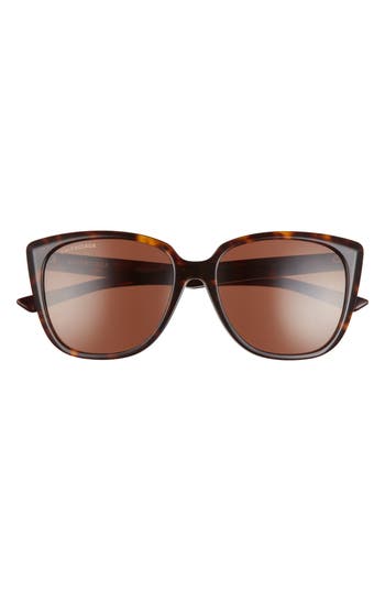 Shop Balenciaga 57mm Square Sunglasses In Havana Havana Brown