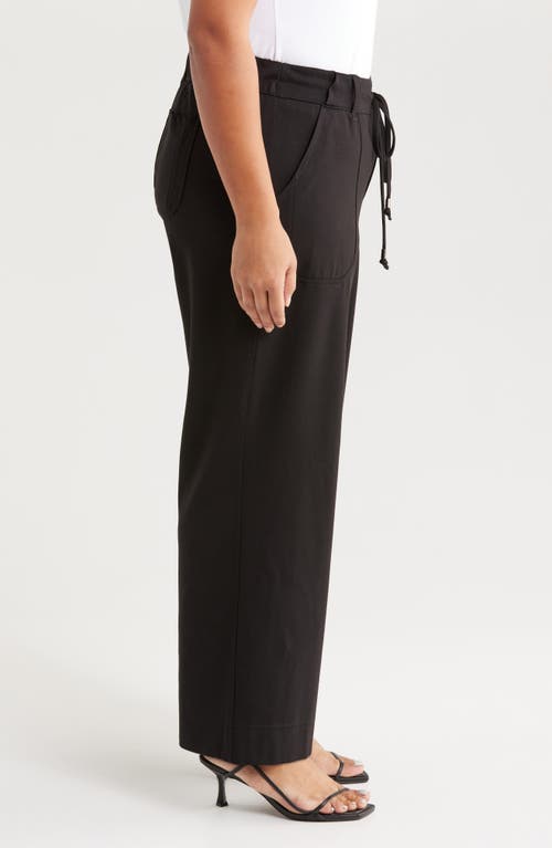 Wit & Wisdom 'ab'leisure Drawstring High Waist Wide Leg Ponte Pants In Black