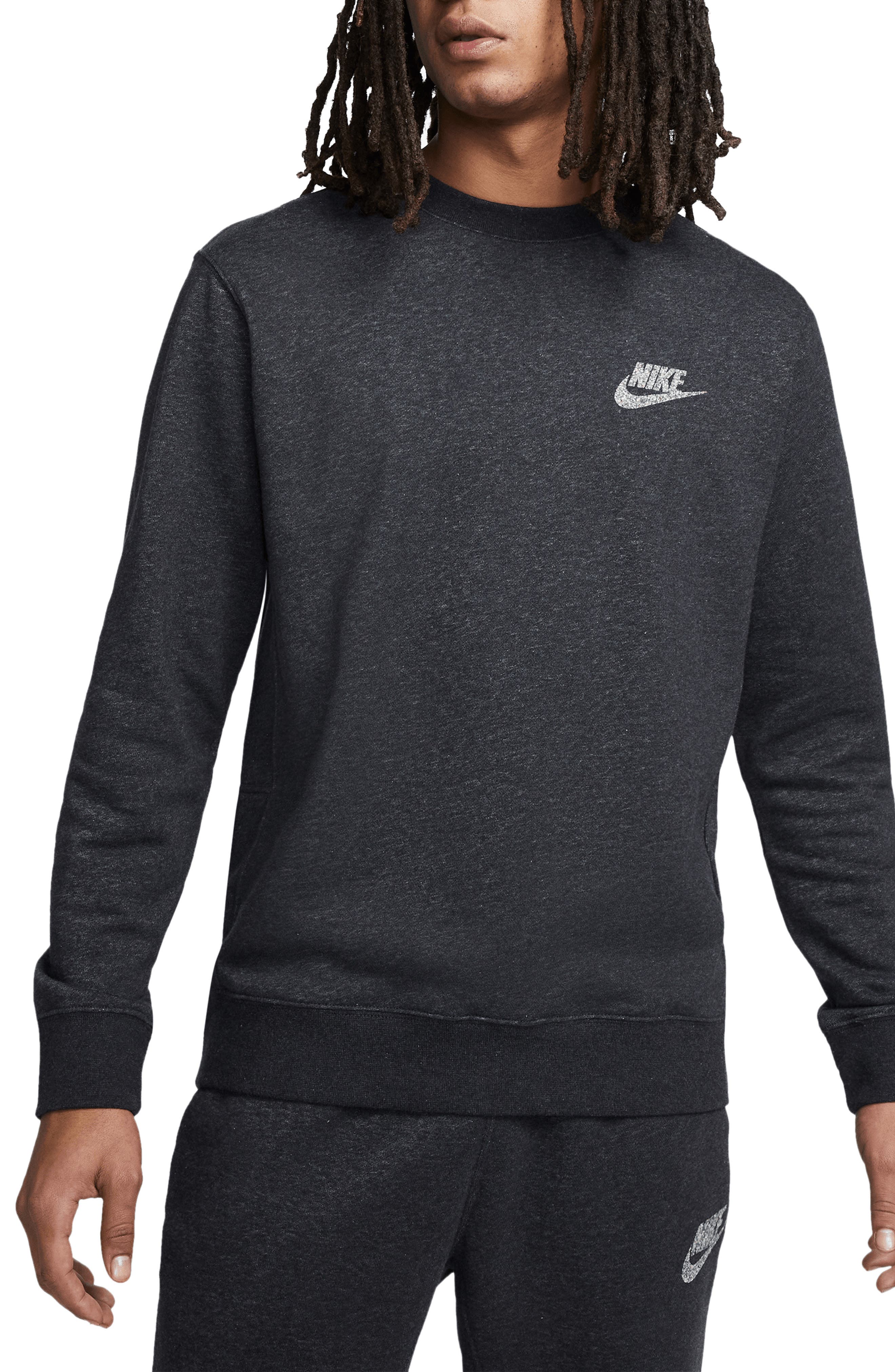 nike men's black crew neck sweatshirt