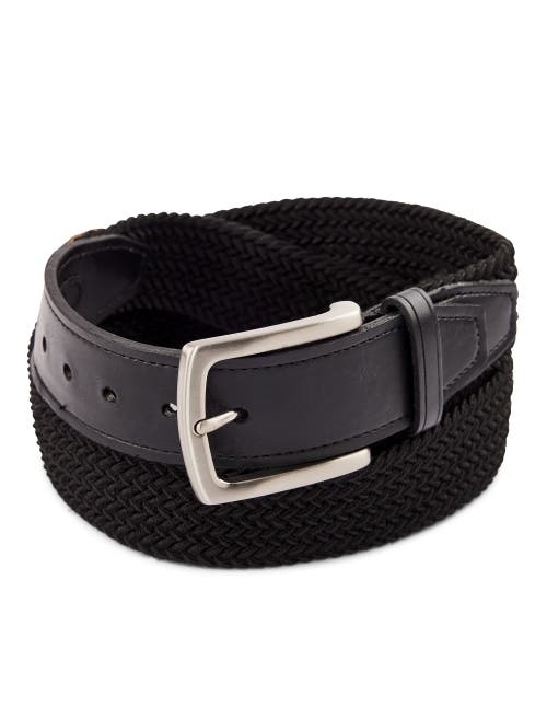 Shop Harbor Bay By Dxl Stretch Braided Leather Belt In Black