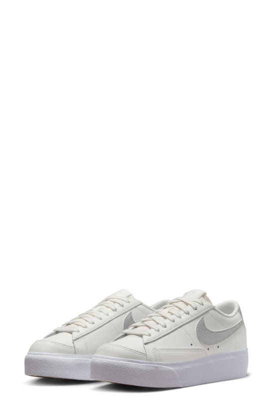 Nike Blazer Low Platform Sneaker In Summit White/ Silver/ Sail