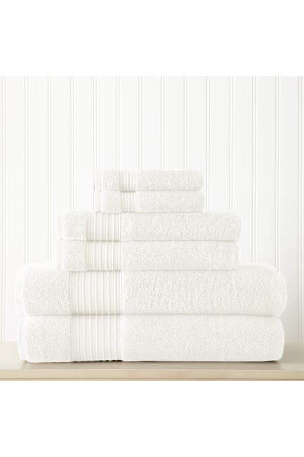 Image of Modern Threads 6-Piece Turkish Cotton Towel Set - White