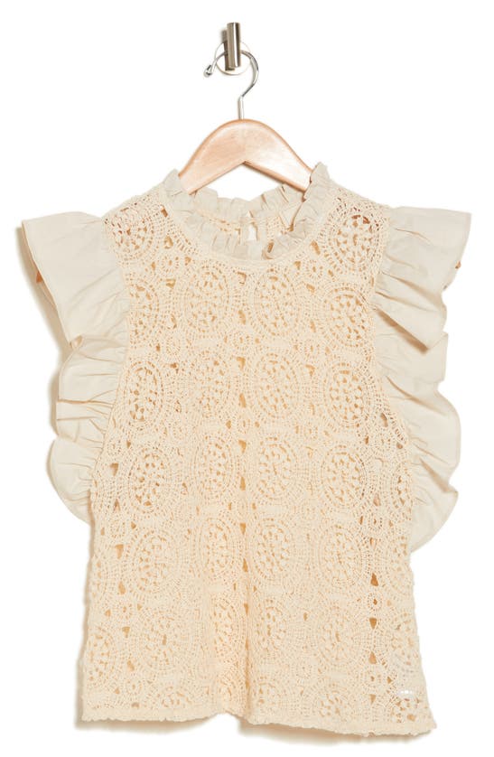 Shop By Design Emma Cotton Crochet Top In Antique White