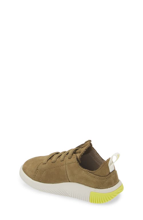 Keen Kids' Knx Leather Sneaker In Martini Olive/evening Primrose