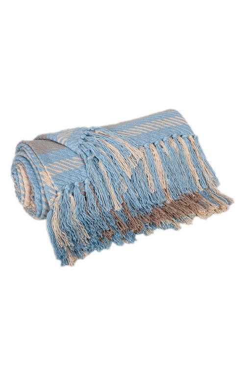 Parkland Collection Sugilite Stripe Fringe Trim Throw Blanket In Plaid Multi