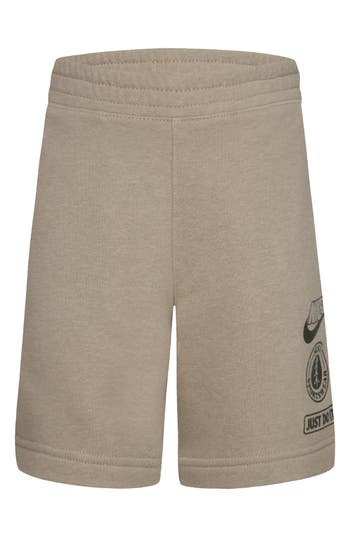 Shop Nike Kids' Leave No Trace French Terry Taping Athletic Shorts In Khaki