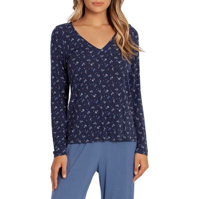 In Bloom By Jonquil Lexie Print Long Sleeve Pajama Top, Blue
