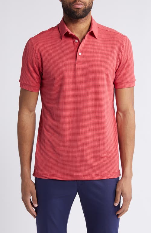 Copa Pinstripe Performance Polo in Red Clay Solid