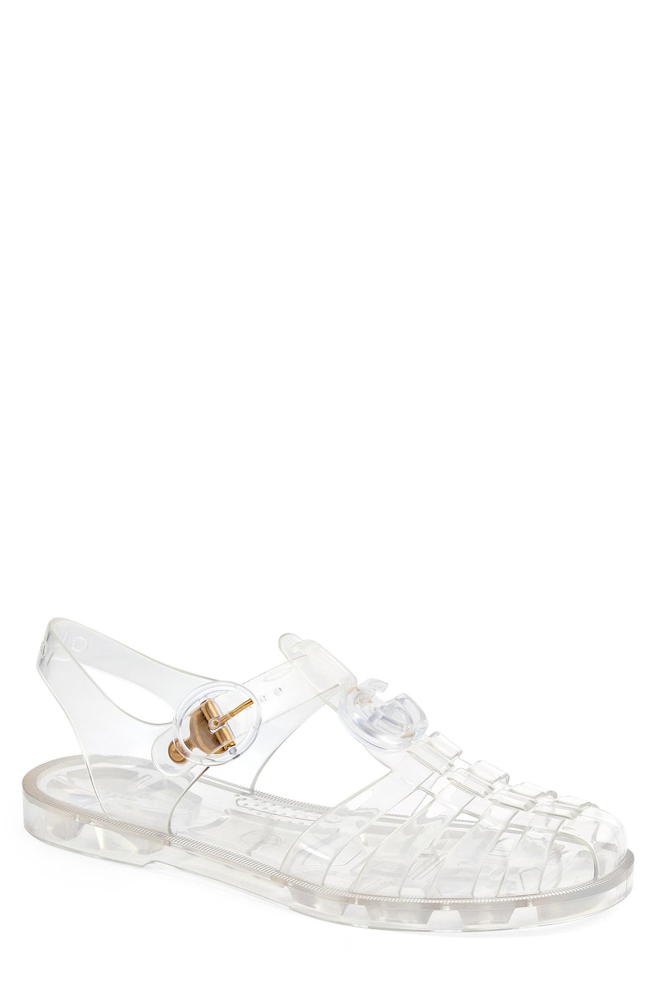 gucci jelly sandals clear