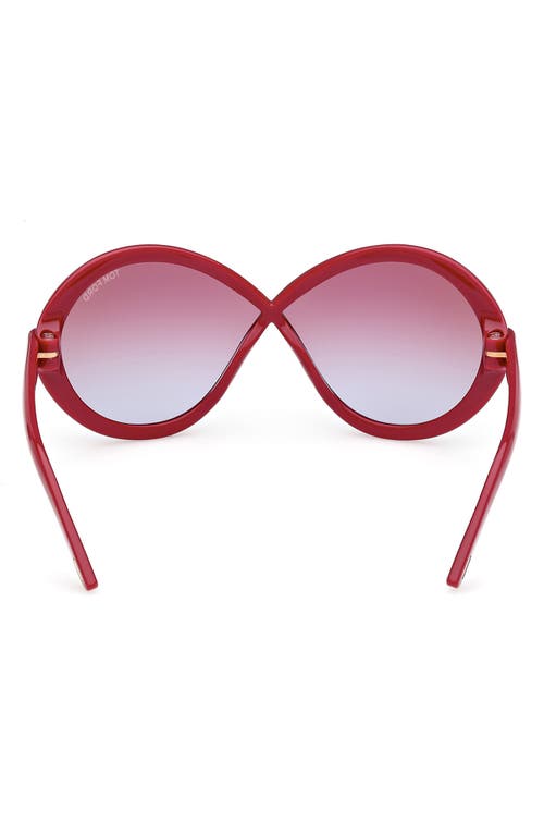 Shop Tom Ford 68mm Gradient Butterfly Sunglasses In Shiny Fuchsia/violet