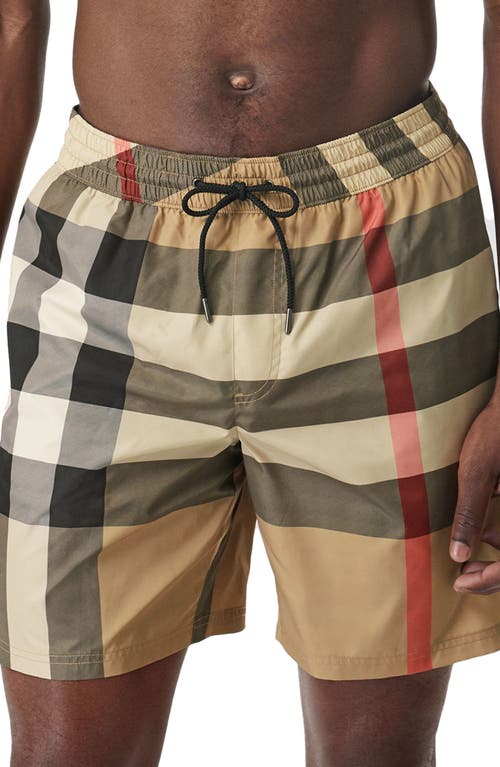 Guildes Check Swim Trunks in Archive Beige Ip Chk