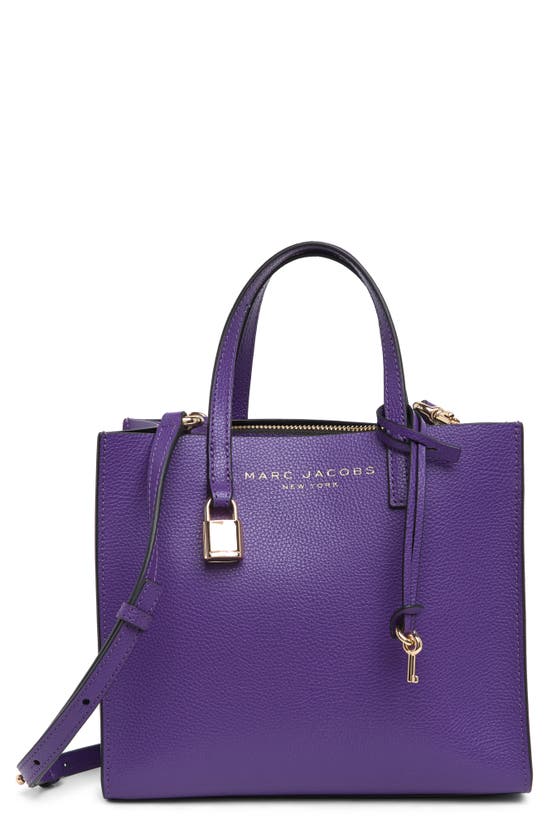 Marc Jacobs Mini Grind Coated Leather Tote In Heliotrope