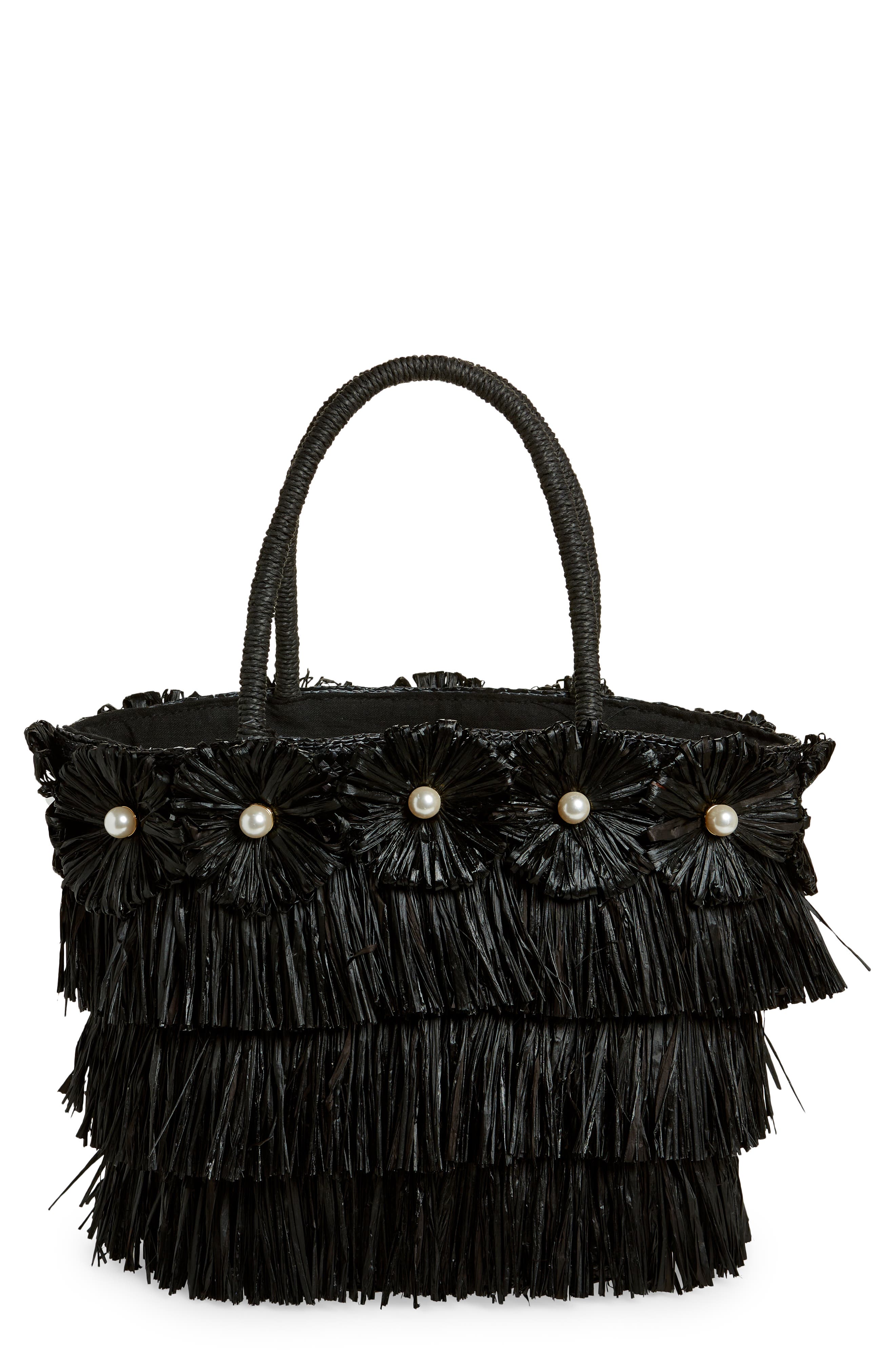 btb Los Angeles Olivia Floral Straw Tote Nordstrom