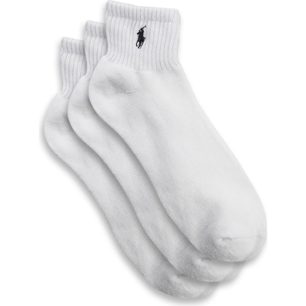 Polo Ralph Lauren Big & Tall 3-pk Classic 1/4-top Sport Socks In White