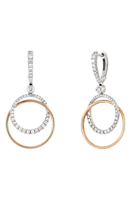 Bony Levy Diamond Two-Tone Circle Drop Earrings in White Gold at Nordstrom