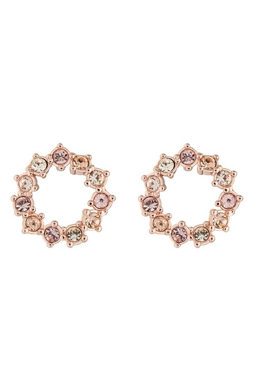 Ted Baker London Cresina Crystal Hoop Stud Earrings in Rose Gold Pink Crystal at Nordstrom