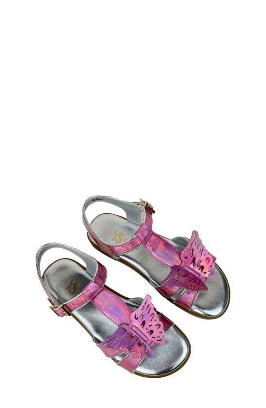 Shop Yosi Samra Kids' Miss Butterfly Ankle Strap Sandal In Rainbow Iridescent