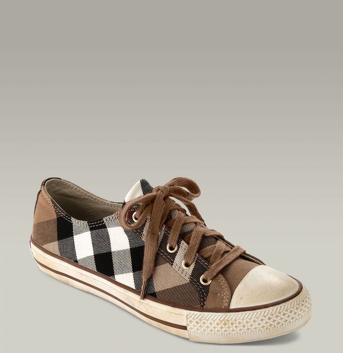burberry women's check lace up sneakers