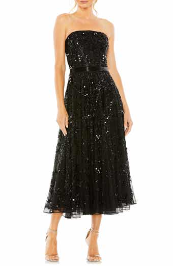 Mac Duggal Off the Shoulder Beaded Chiffon Midi Dress Nordstrom