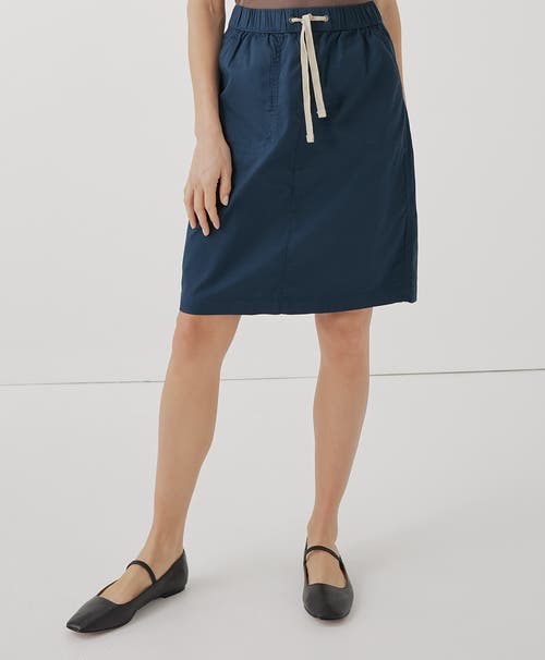 Shop Pact Organic Cotton Daily Twill Skirt In French Navy