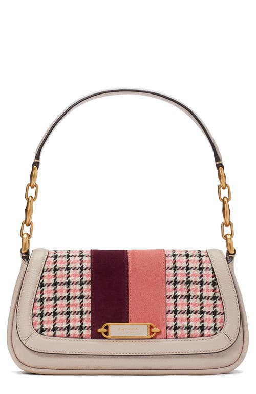 Kate Spade New York gramercy racing stripe leather shoulder bag in Mushroom Multi at Nordstrom