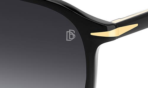 David Beckham Eyewear 58mm Aviator Sunglasses In Black/dark Grey Sf