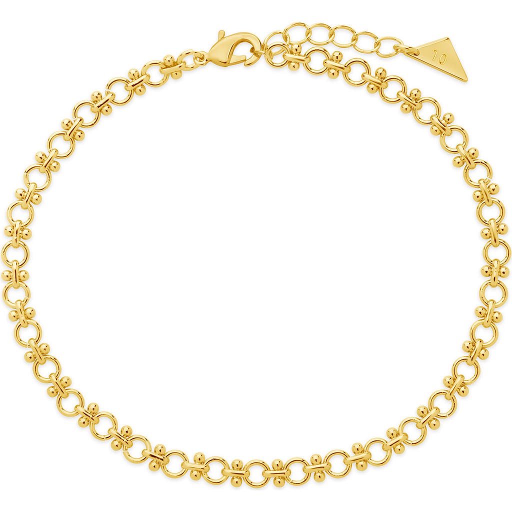 Sterling Forever Nadia Chain Anklet In Gold