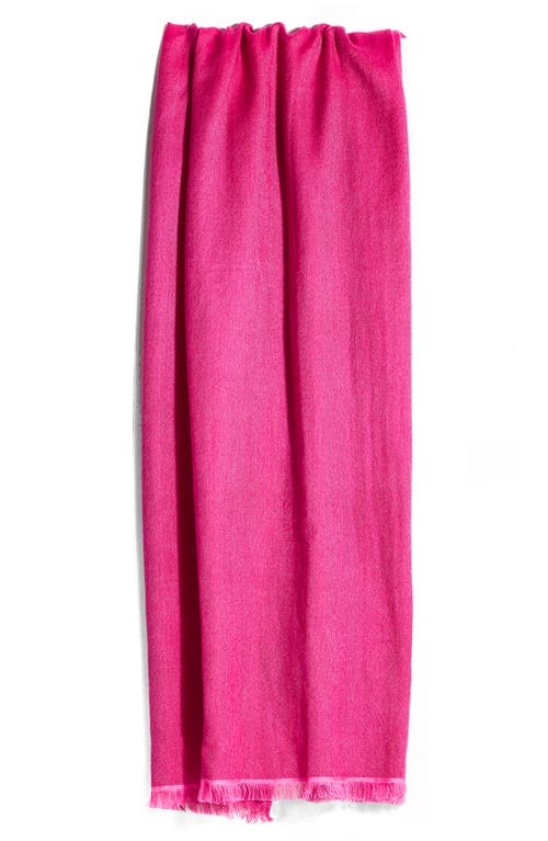 Saachi Cashmere Silk Eyelash Fringe Scarf In Hot Pink