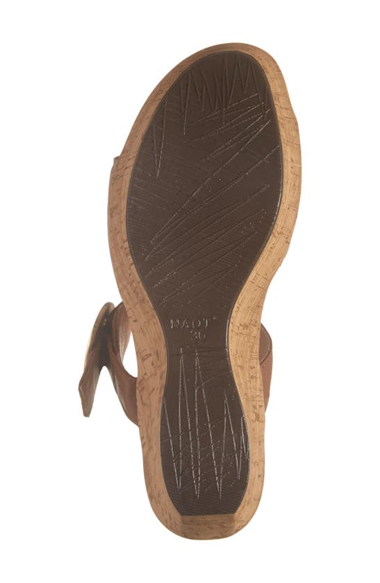Naot Breezy Platform Wedge In Stone Nubuck/ Caramel Leather