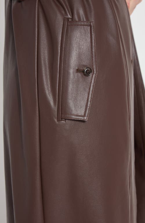 Shop Lyssé Cielo Water Resistant Faux Leather Trenchcoat In Dark Mocha