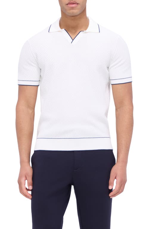 Bugatchi Men's Jacquard Johnny Collar Sweater In Chalk
