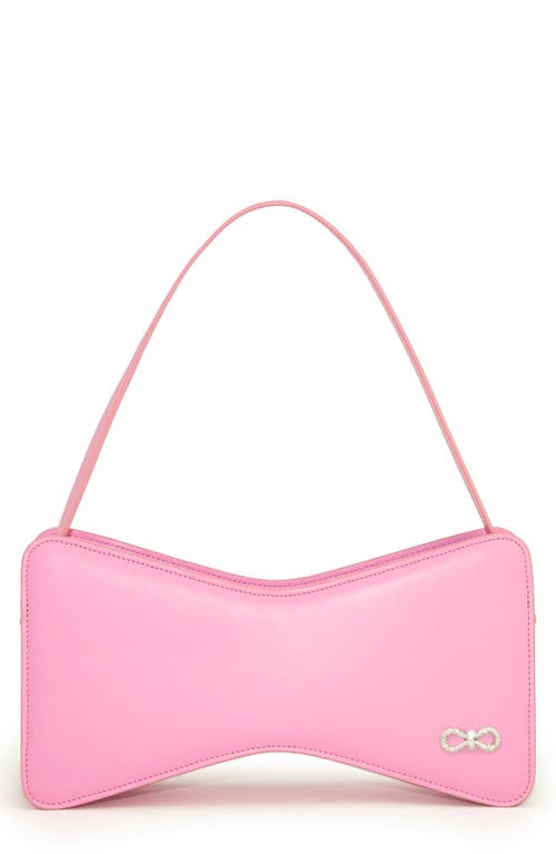 Mach & Mach Bow Leather Baguette Bag in Pink