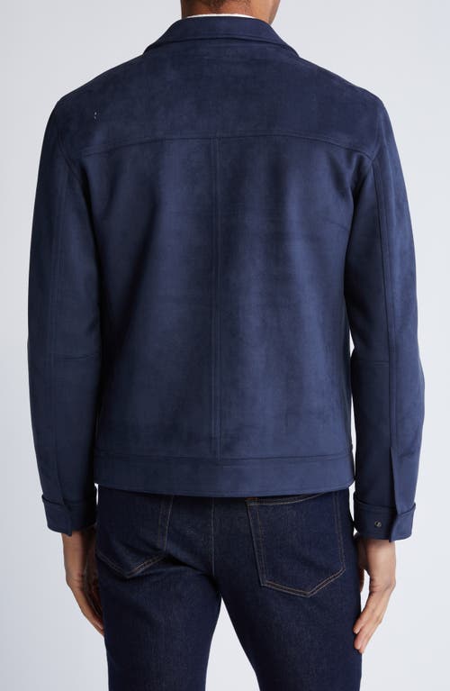 Hart Schaffner Marx Westwood Water Resistant Faux Suede Jacket In Navy