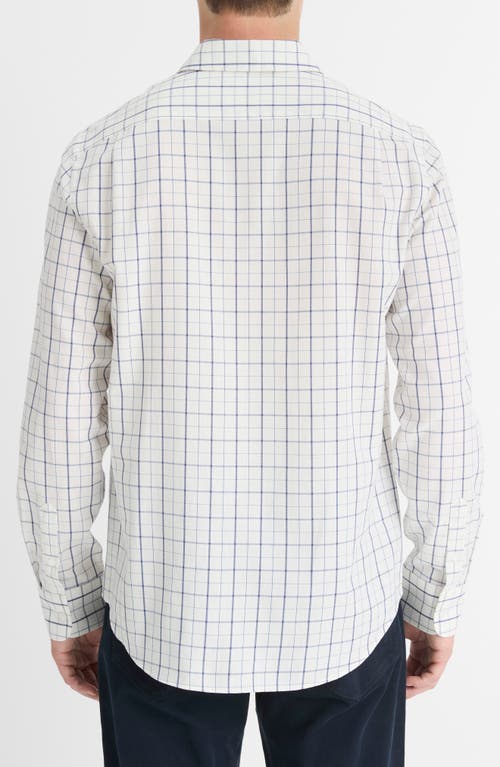 Shop Vince Barlow Plaid Button-up Shirt In Pebble White/coastal