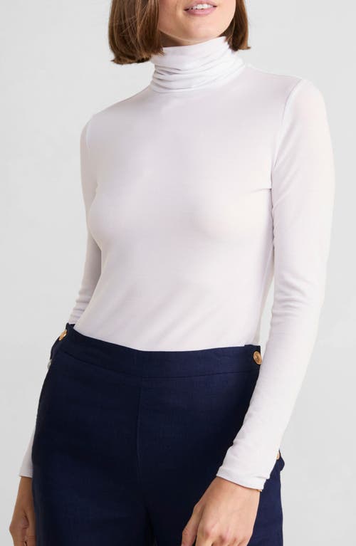 Shop Vineyard Vines Piqué Turtleneck In White Cap