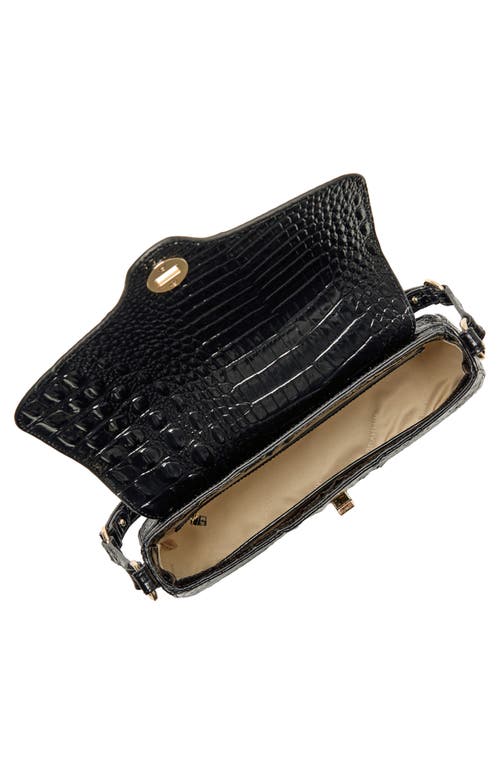 Shop Brahmin Nerida Croc Embossed Leather Shoulder Bag In Black