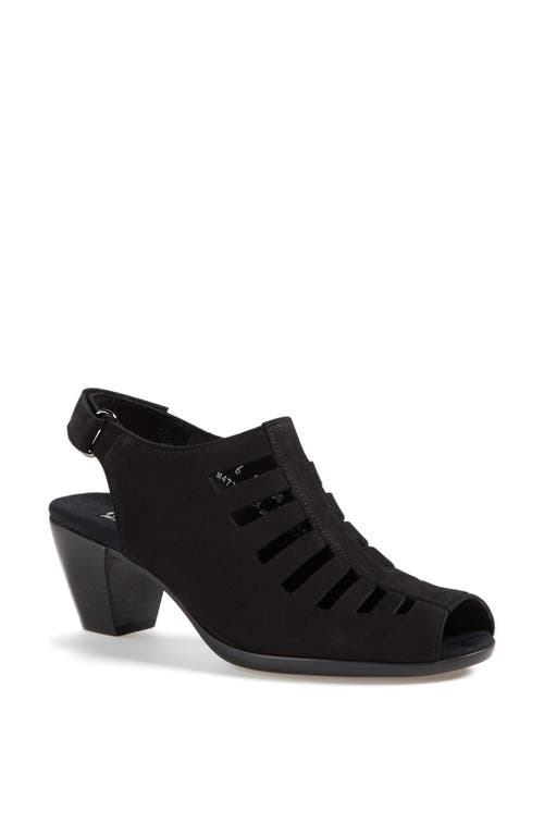 Munro 'Abby' Slingback Sandal Black Nubuck Leather at Nordstrom,