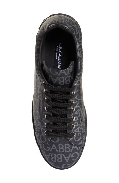 Shop Dolce & Gabbana Dolce&gabbana Portofino Logo Jacquard Sneaker In Black/grey